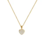 Gold necklace with shiny heart pendant ORPHA