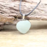 Necklace with heart pendant in natural aventurine stone