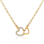 Necklace with double intertwined hearts pendant PALOMA