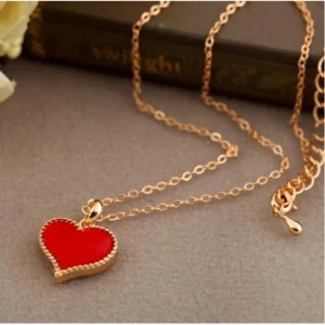 Gold necklace with heart pendant AZALEA