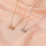 Necklace with double intertwined hearts pendant PALOMA