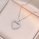 Silver necklace with openwork heart pendant MONA