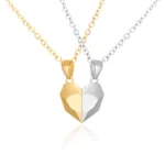 ALYSSA necklace with gold/silver magnetized half-heart pendant