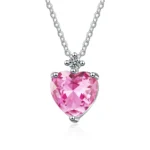 MARA pink heart pendant necklace - 925 sterling silver