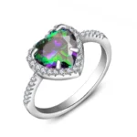 ARIA green-violet heart ring