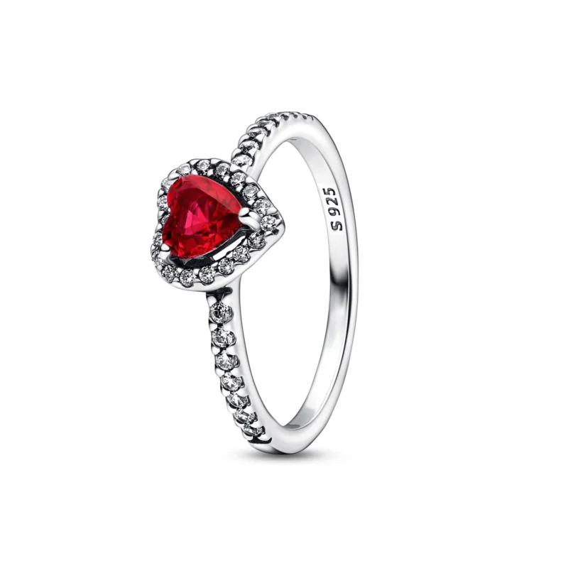 Red heart ring KAMEA - 925 sterling silver